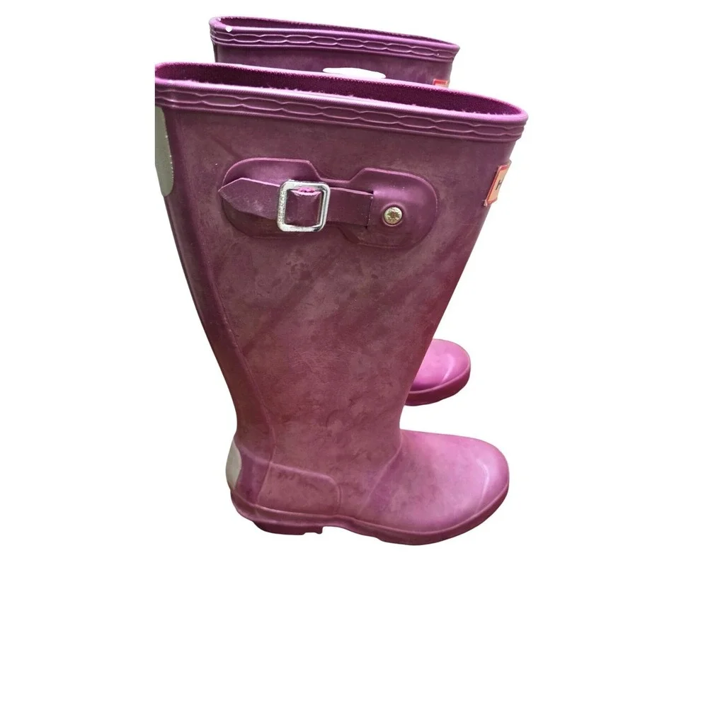 Hunter Youth‎ Purple Adjustable Waterproof Rubber Rain Boots Size 2